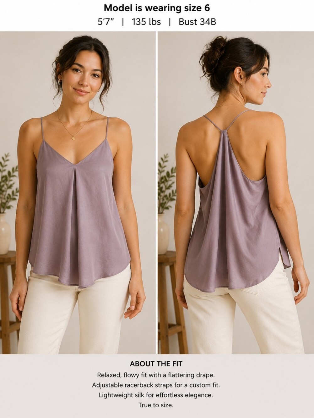 Madewell Womens Silk Racerback Tank Top